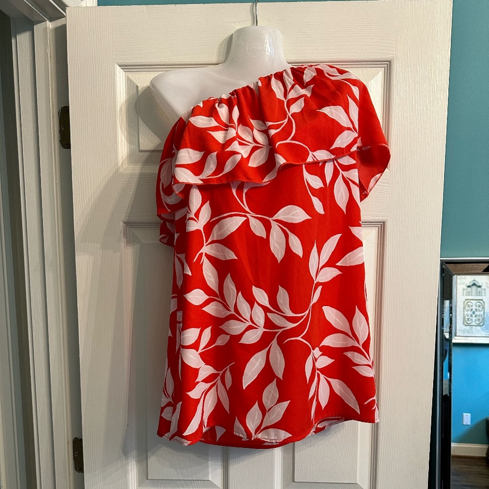 Women's Small Pink Lily Dress Orangish red Floral